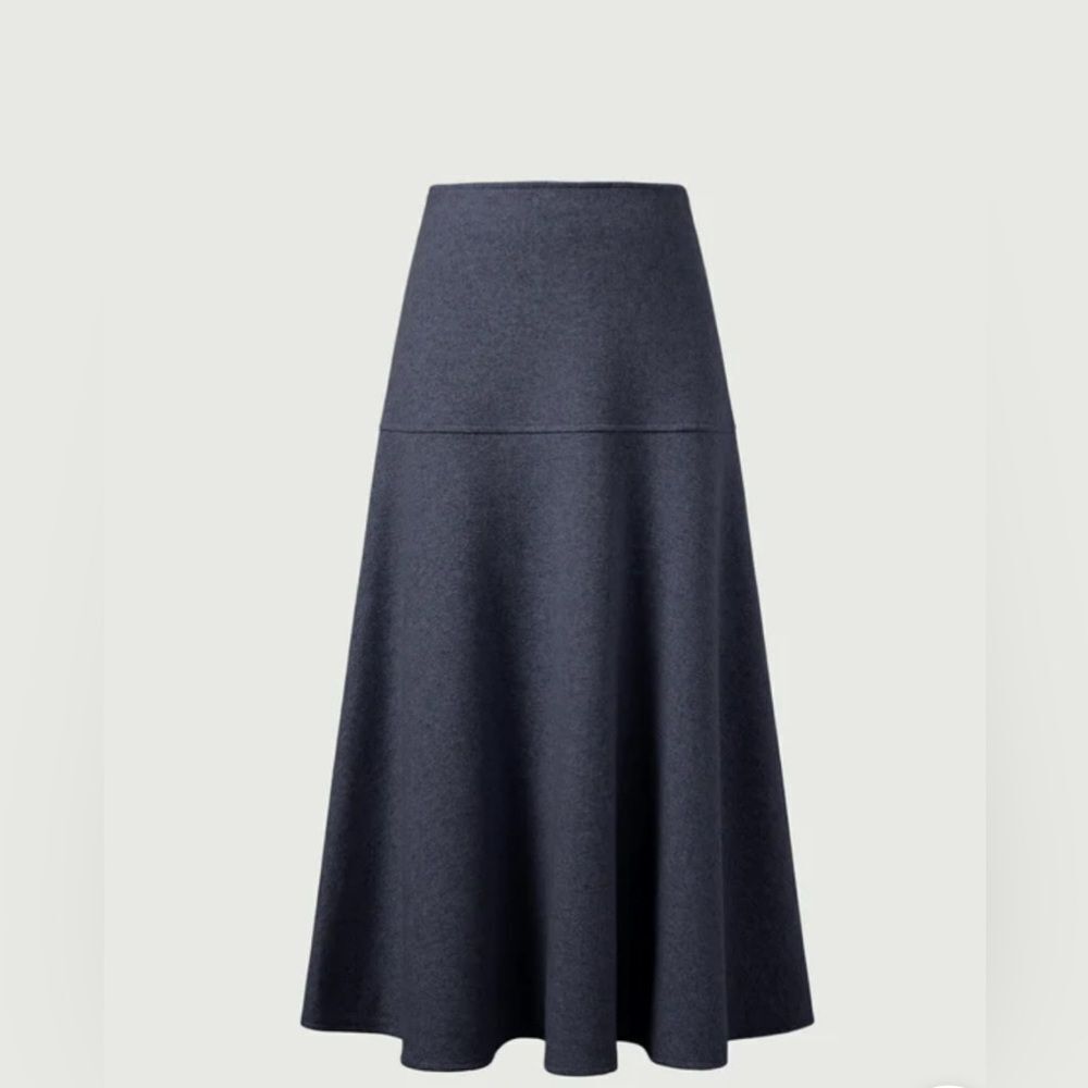 007 NWT OGL Wool-like Flared Maxi Skirt -Heather Black Size XL